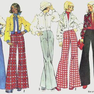 1970s High Rise Wide Leg Pant